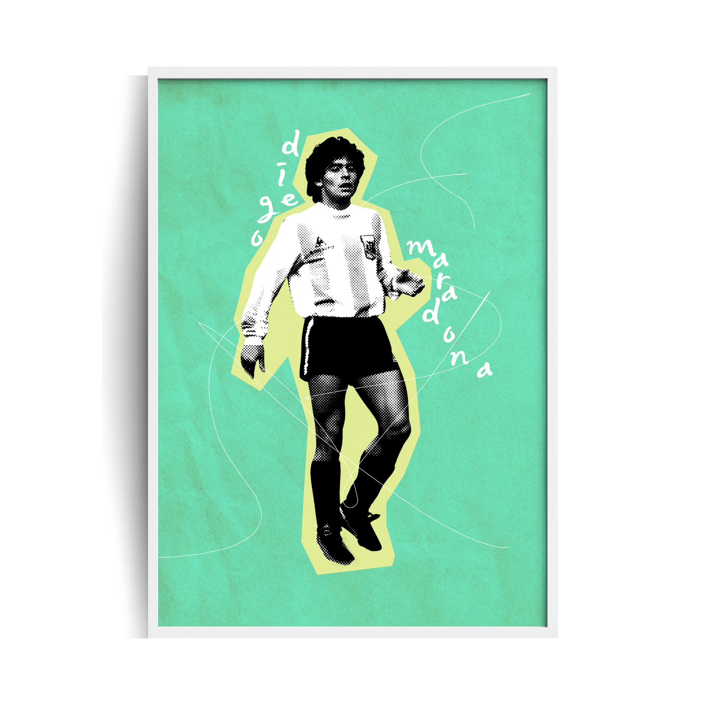 Diego Maradona Vintage Plakat w ramie