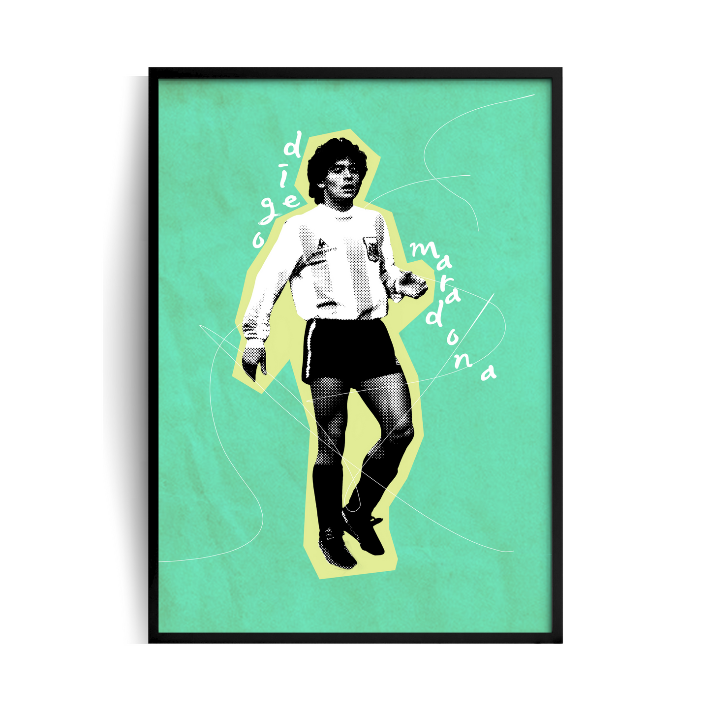 Diego Maradona Vintage Plakat w ramie