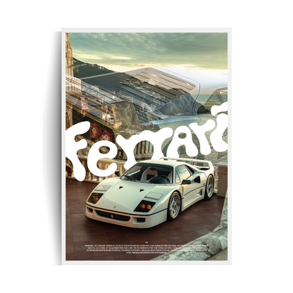 Ferrari F40 plakat w ramie