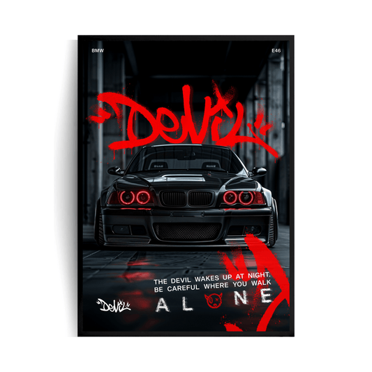 BMW E46 ,,DEVIL,, Plakat w ramie