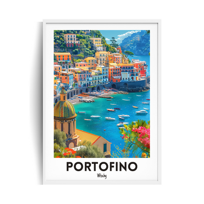 Portofino, Włochy plakat w ramie