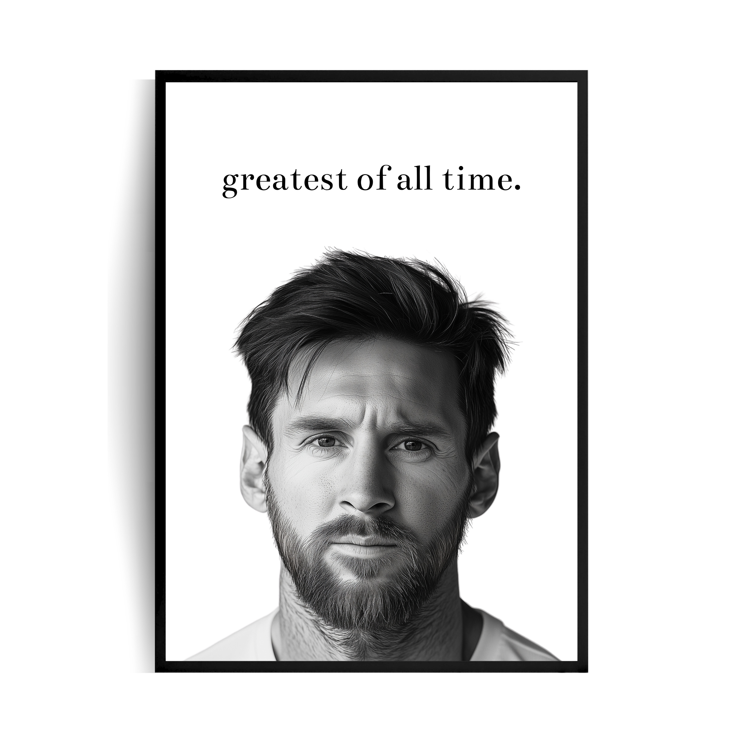 Lionel Messi greatest of all time. plakat w ramie