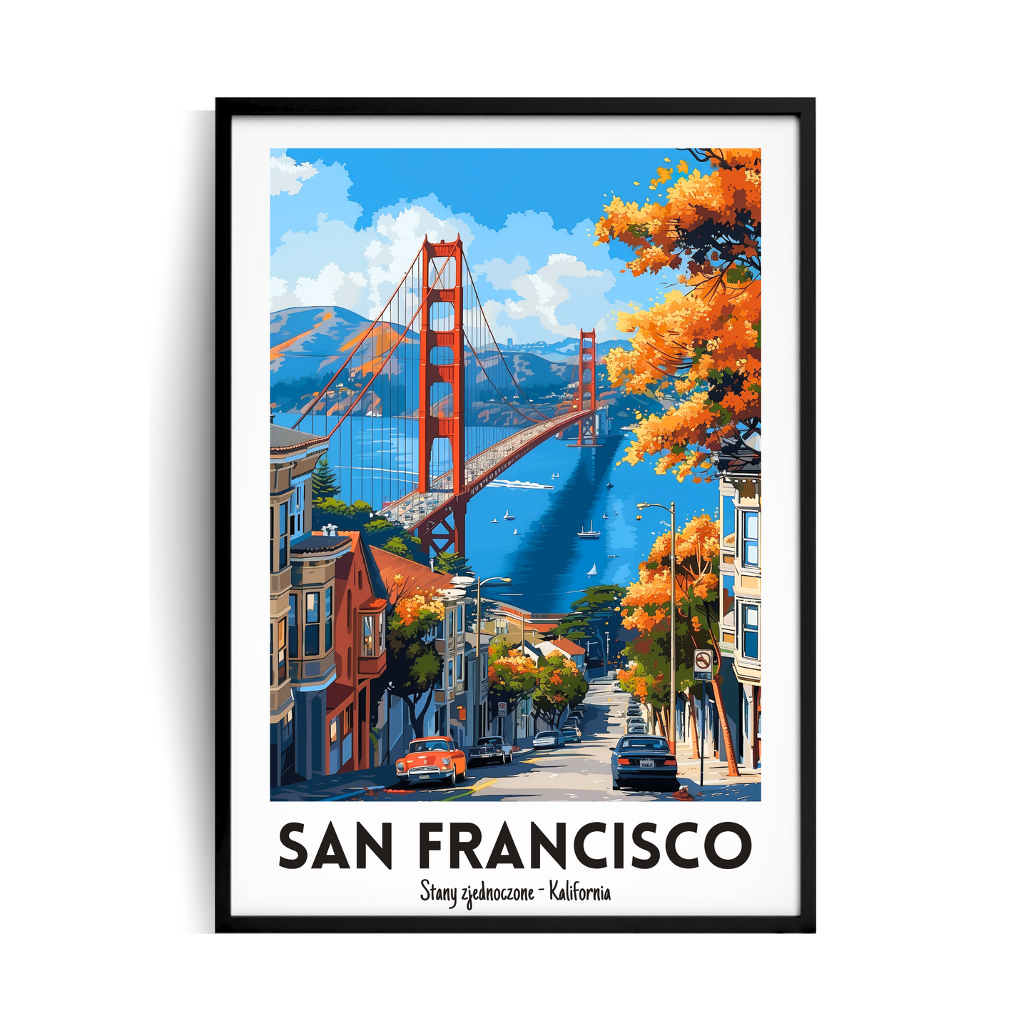 San Francisco, Kalifornia plakat w ramie