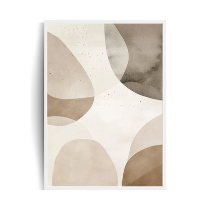 Beige Circles plakat w ramie