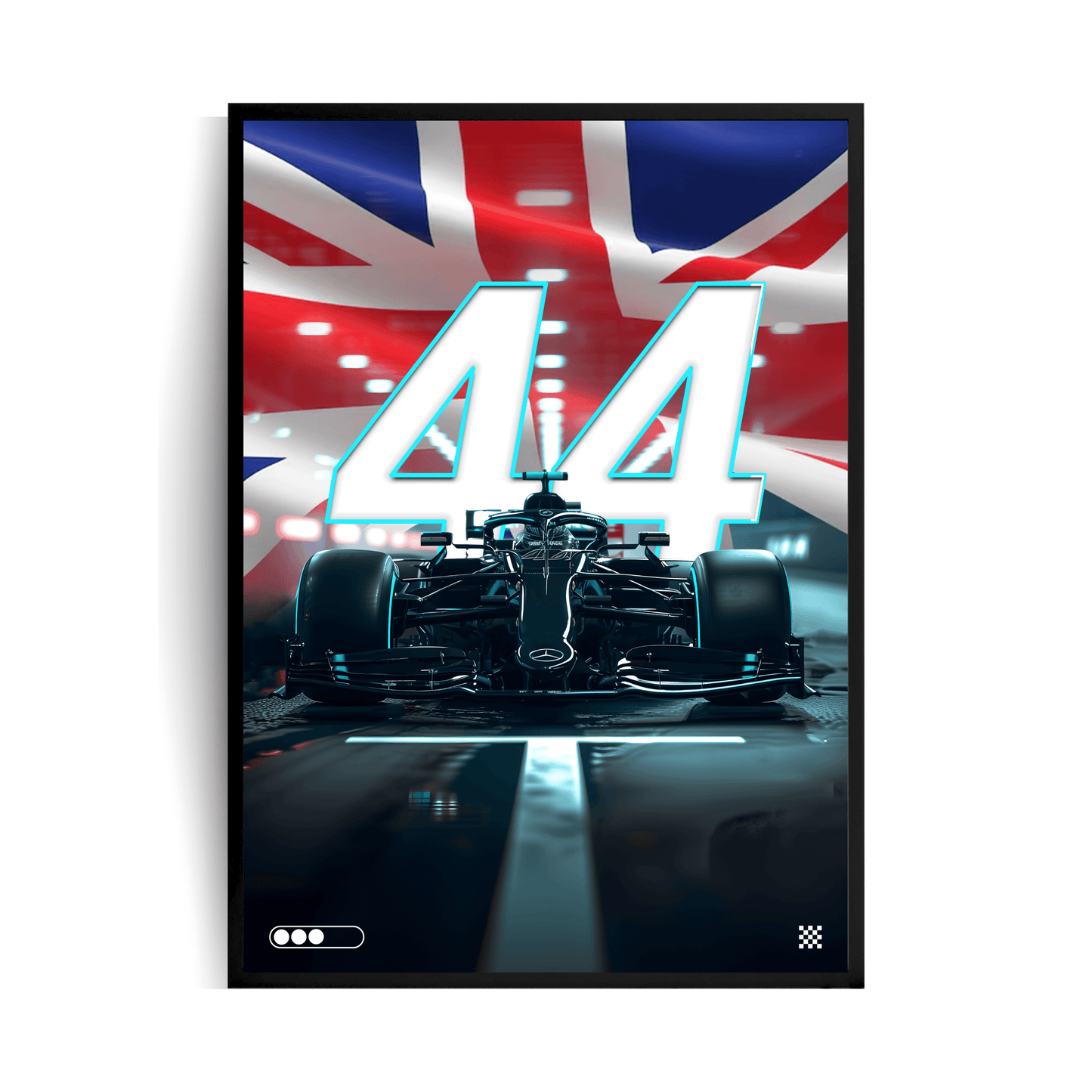 F1 Lewis Hamilton 44 Plakat w ramie