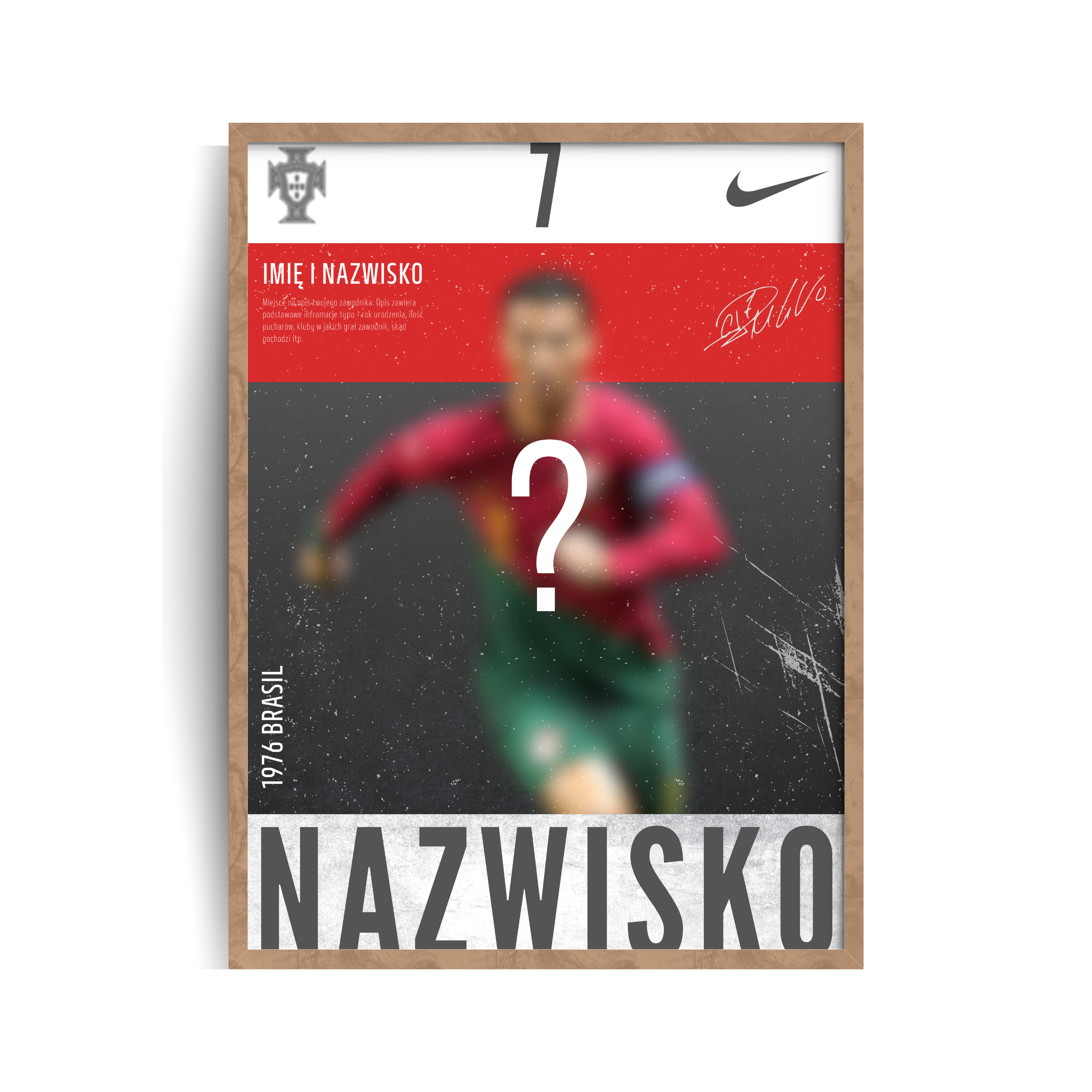 Personalizowany Plakat z Piłkarzem w ramie