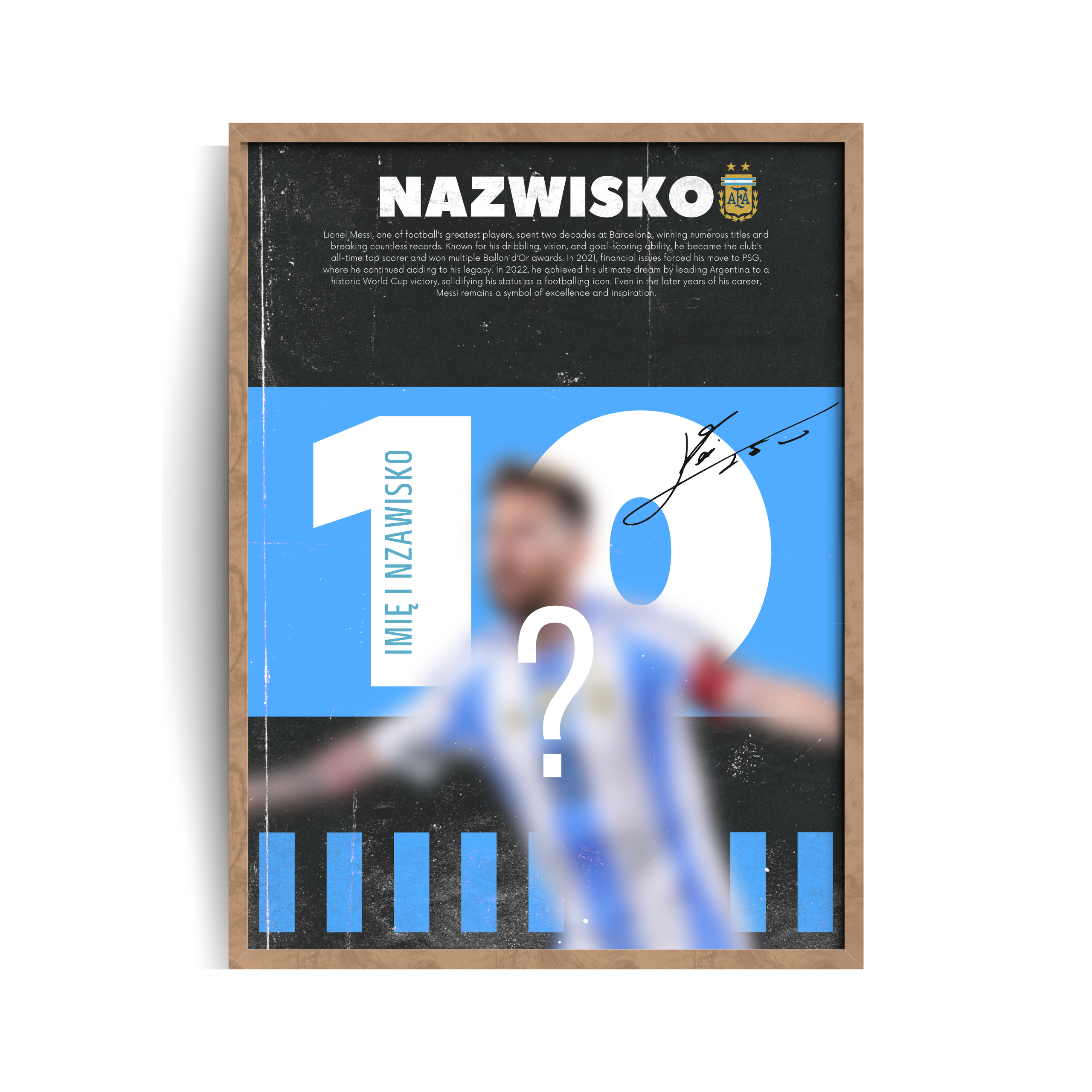 Personalizowany Plakat z Piłkarzem w ramie