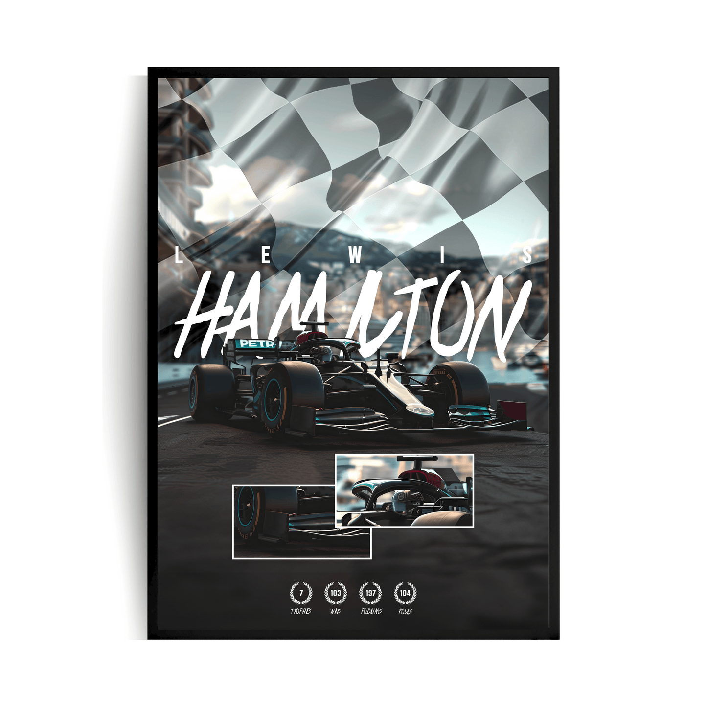 F1 Lewis Hamilton Plakat w ramie