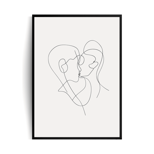 Lined Couple Plakat w ramie