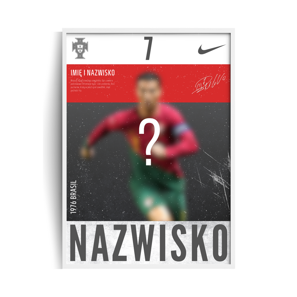 Personalizowany Plakat z Piłkarzem w ramie