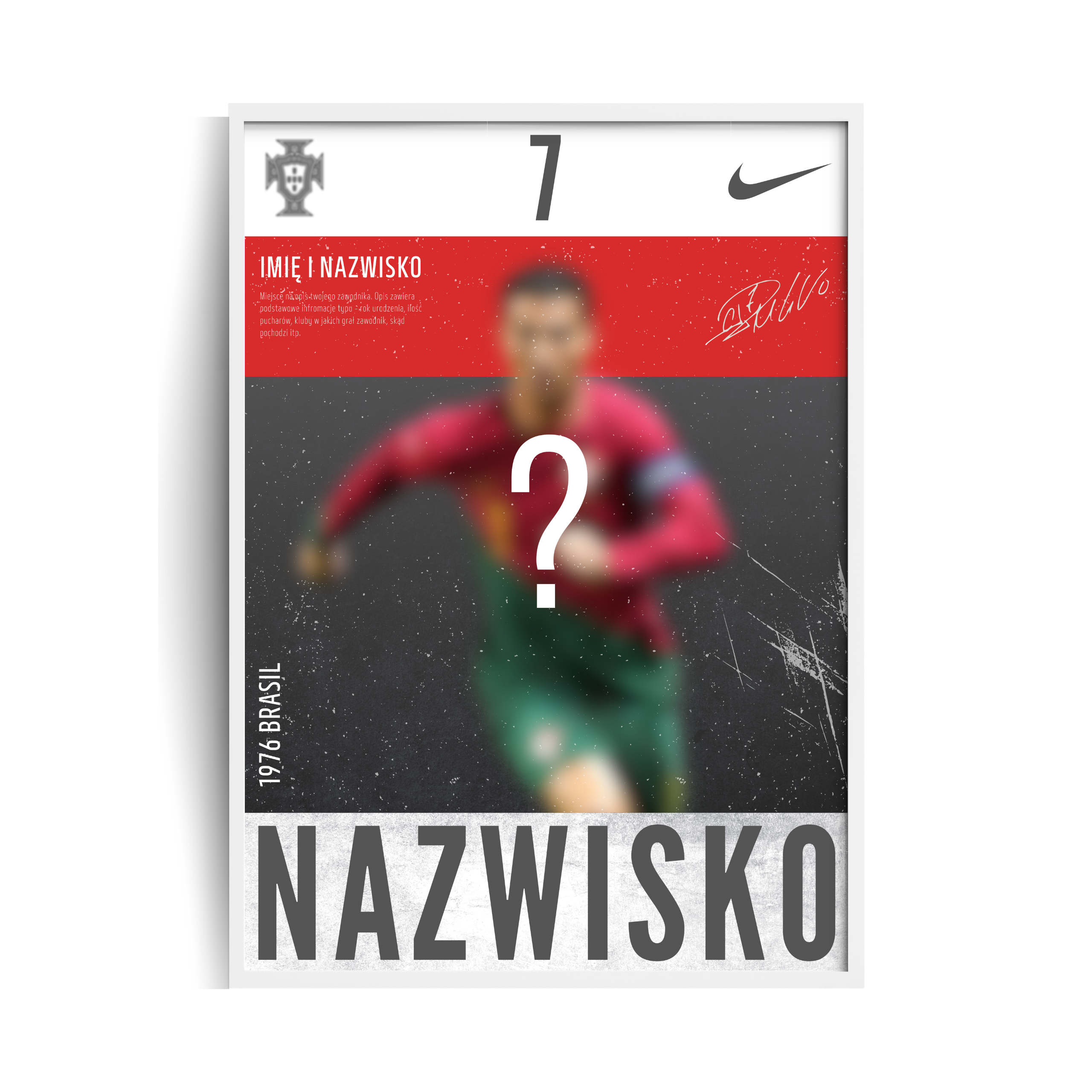 Personalizowany Plakat z Piłkarzem w ramie