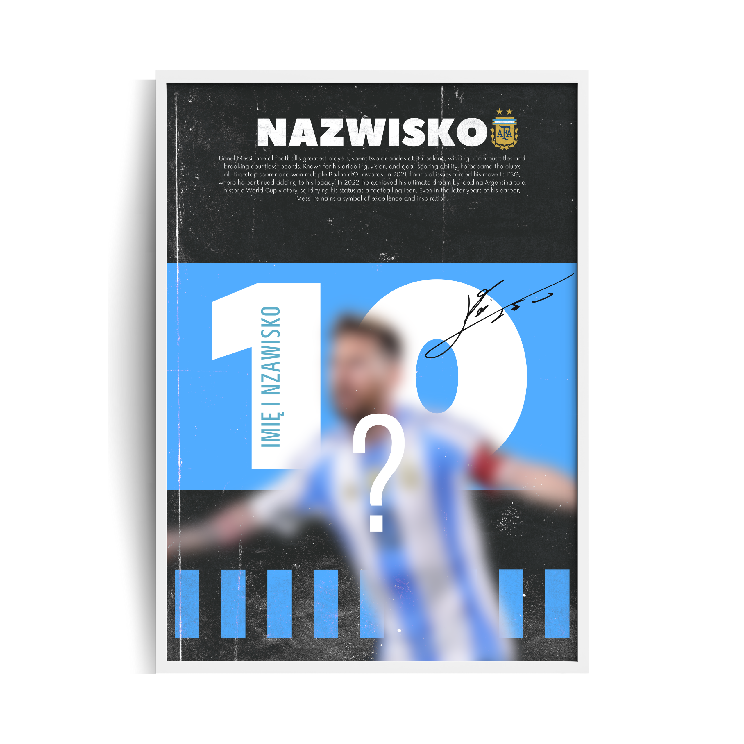 Personalizowany Plakat z Piłkarzem w ramie