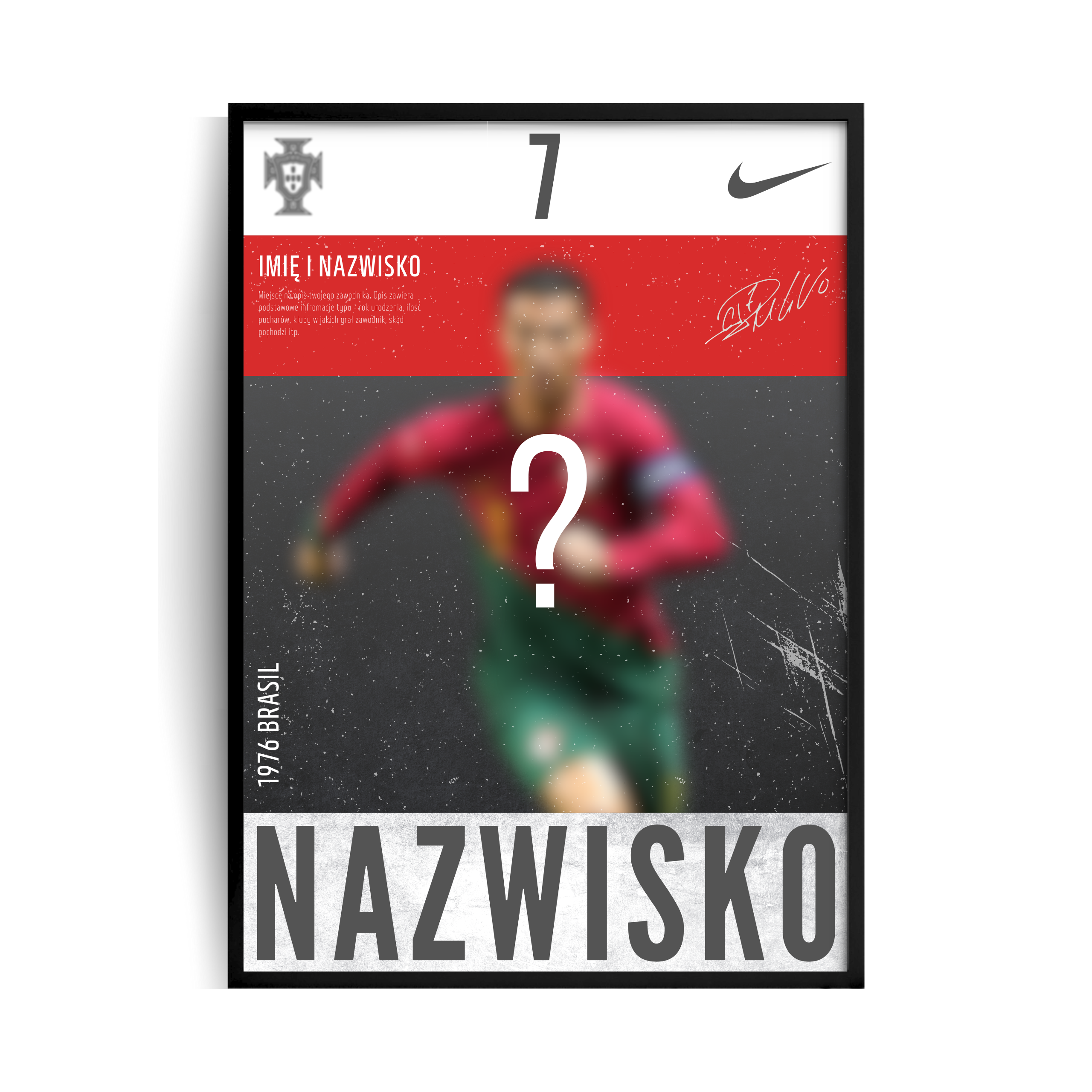 Personalizowany Plakat z Piłkarzem w ramie