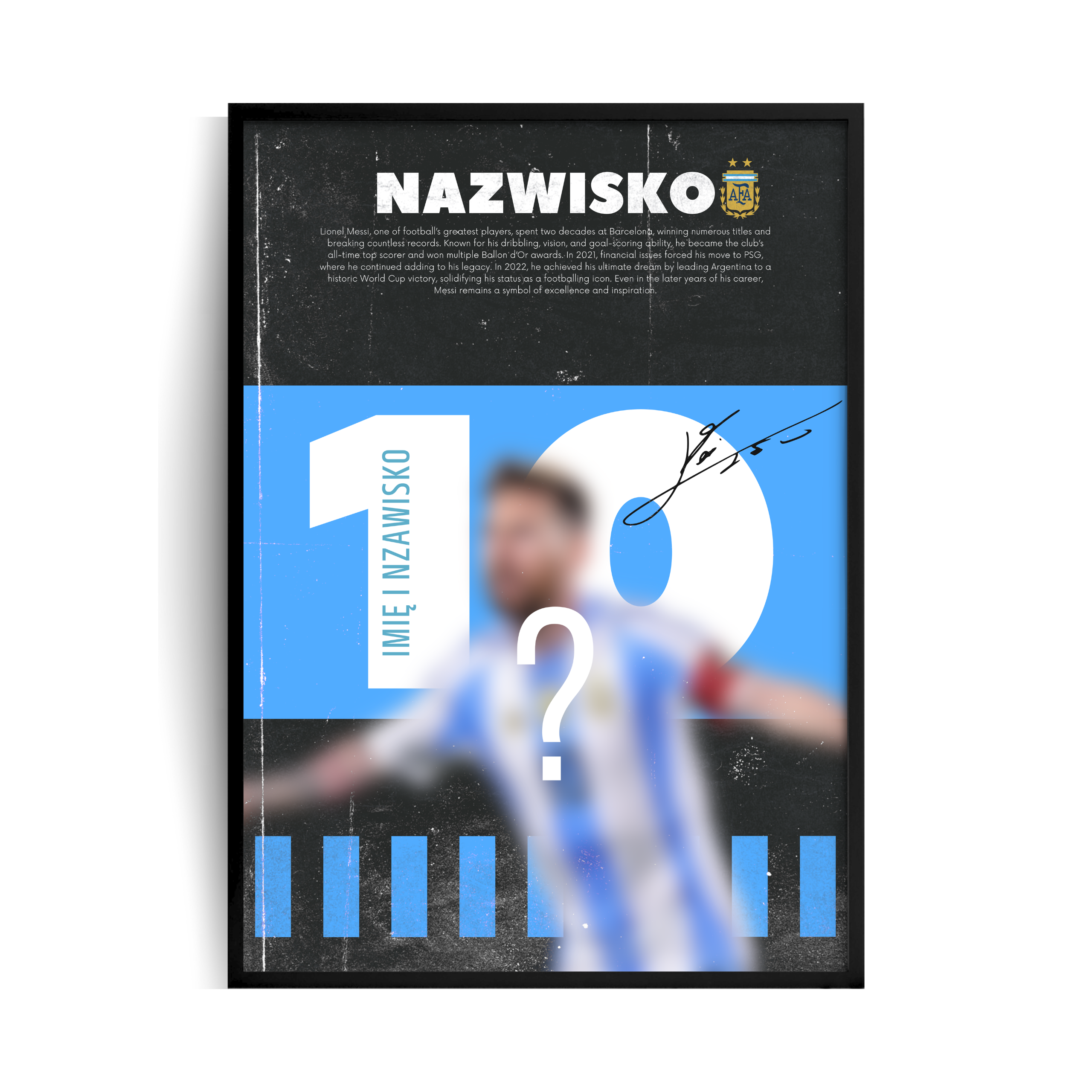 Personalizowany Plakat z Piłkarzem w ramie