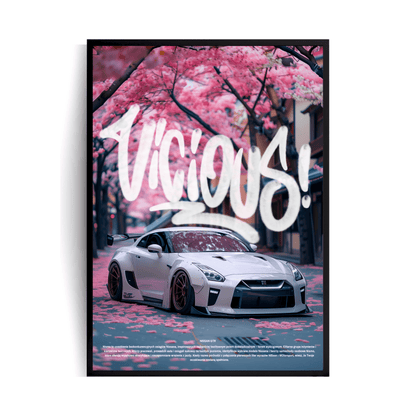 Nissan GT-R Plakat w ramie