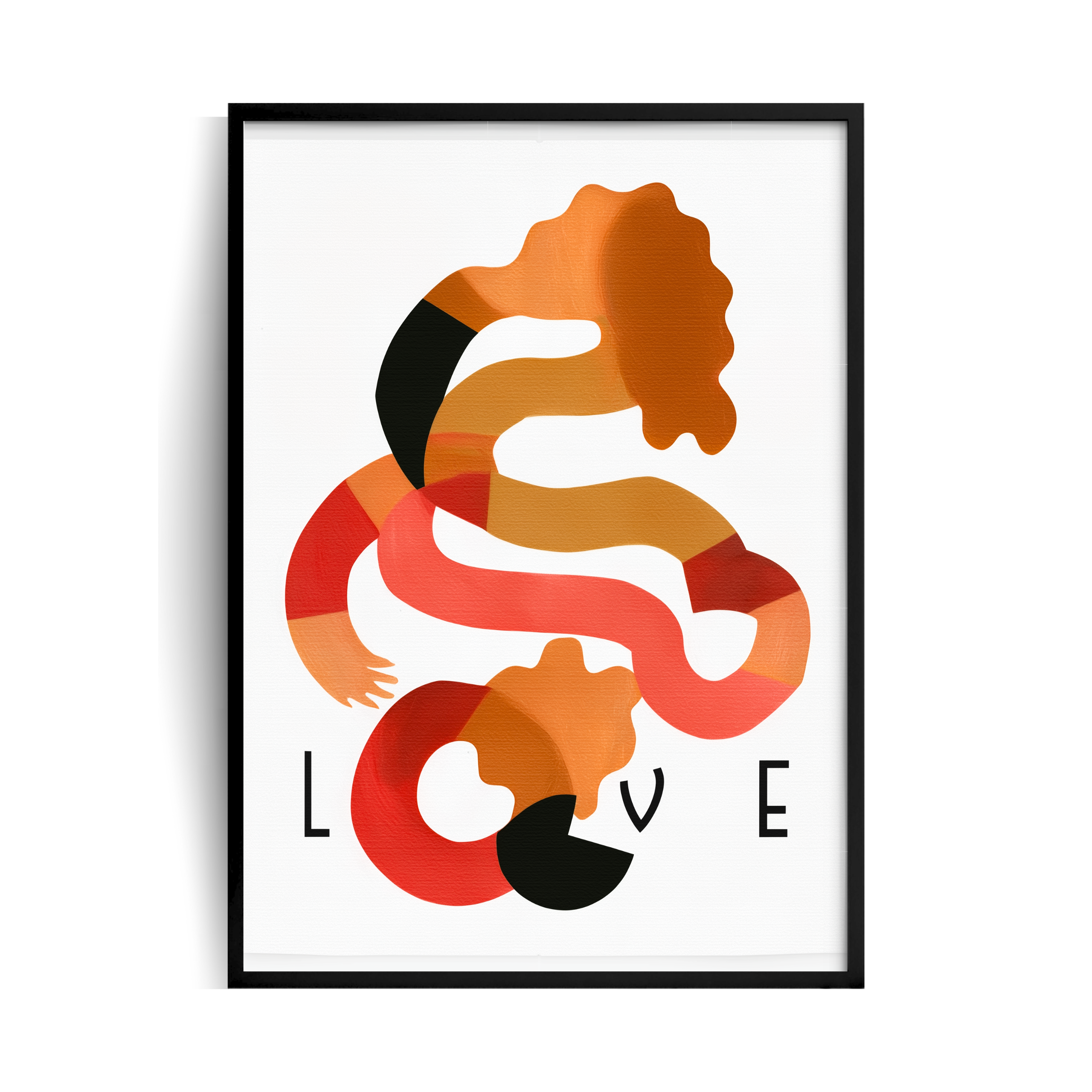 Flaming ''Love'' plakat w ramie