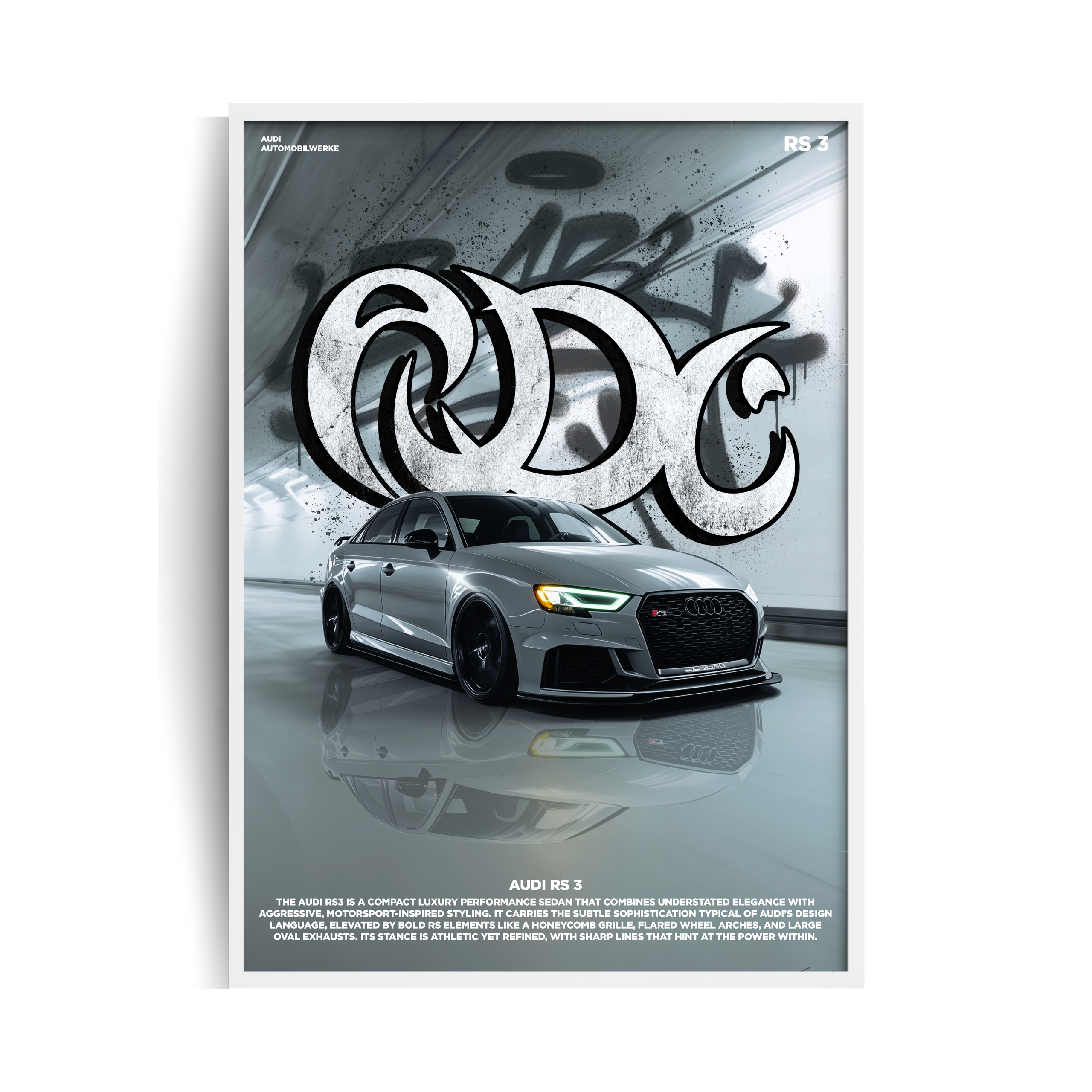 Audi RS3 Plakat w ramie