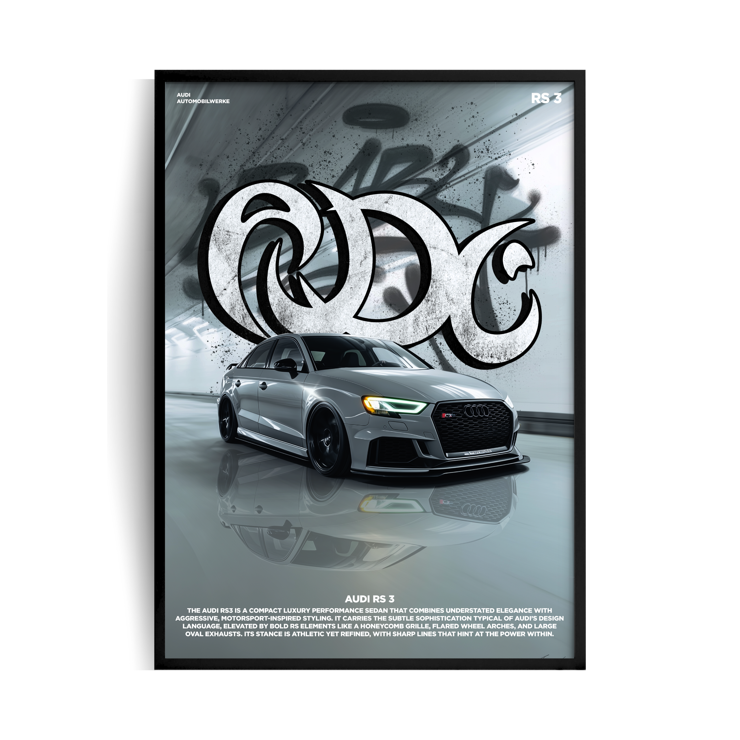 Audi RS3 Plakat w ramie