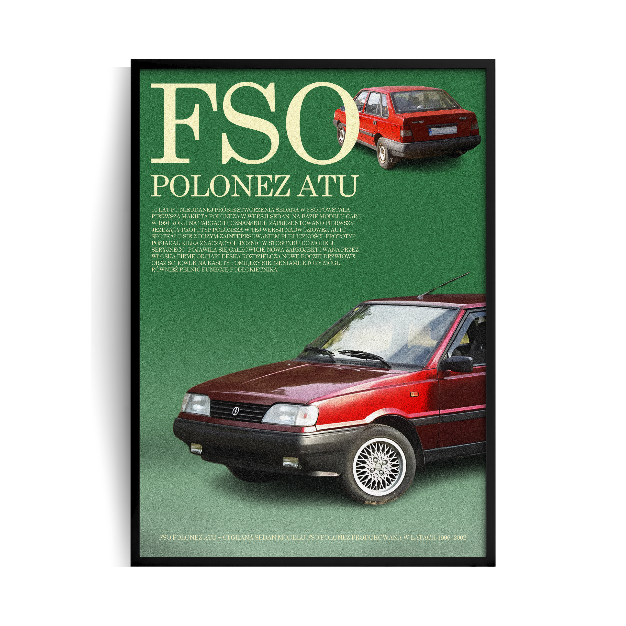 Polonez FSO Vintage plakat w ramie