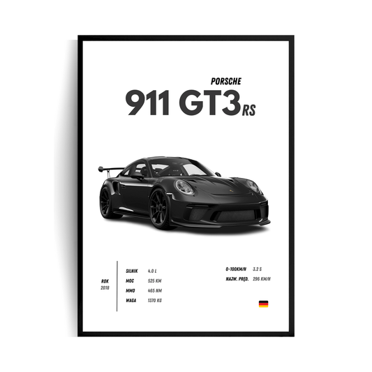 Porsche 911 GT3 RS Plakat w ramie