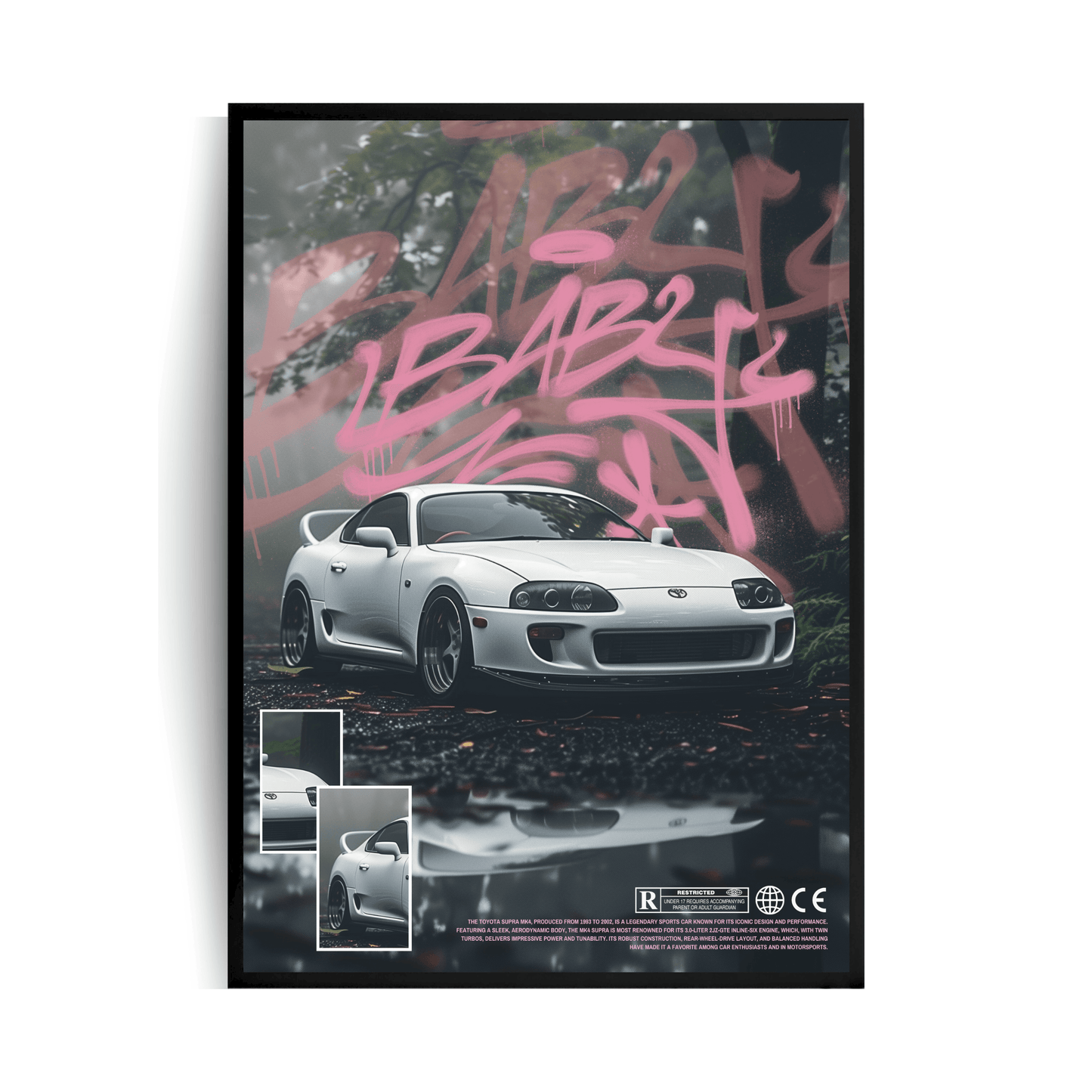 Toyota Supra MK4 Plakat w ramie