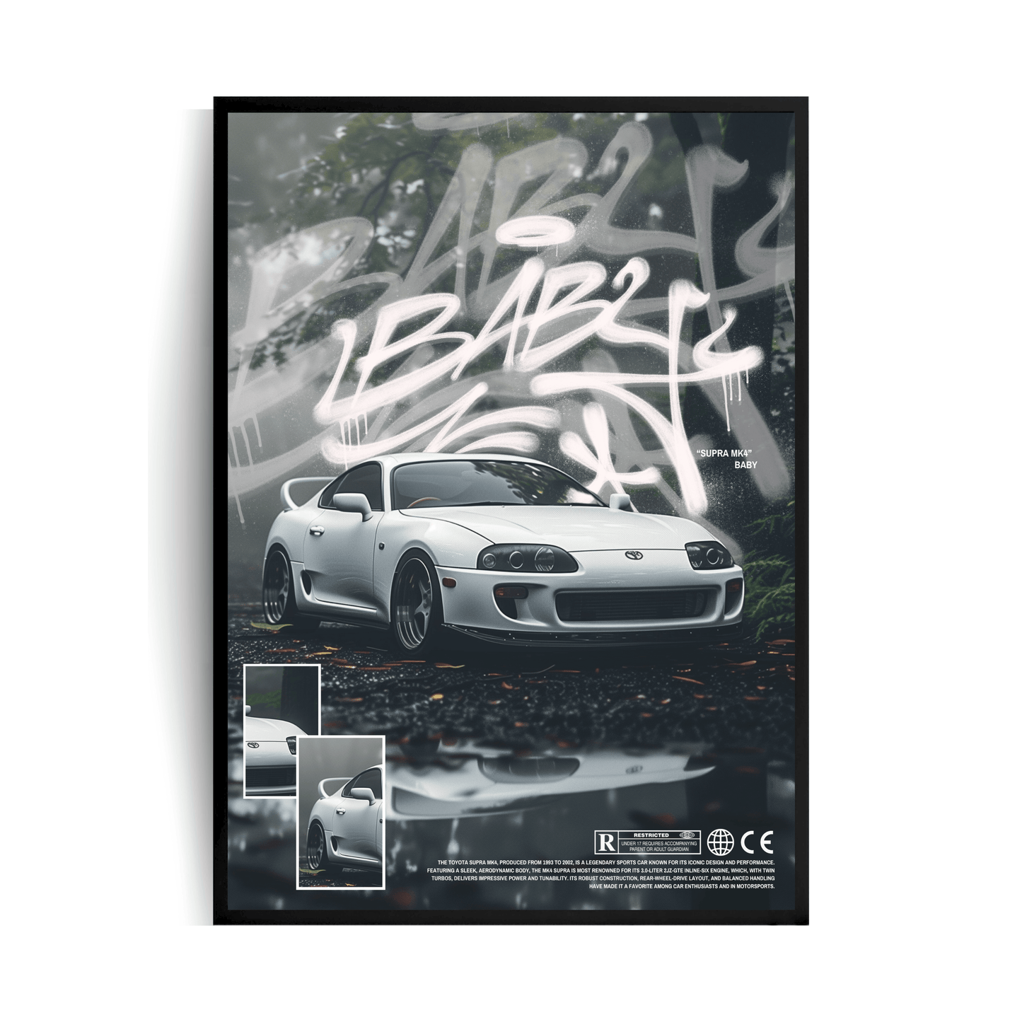 Toyota Supra MK4 Plakat w ramie