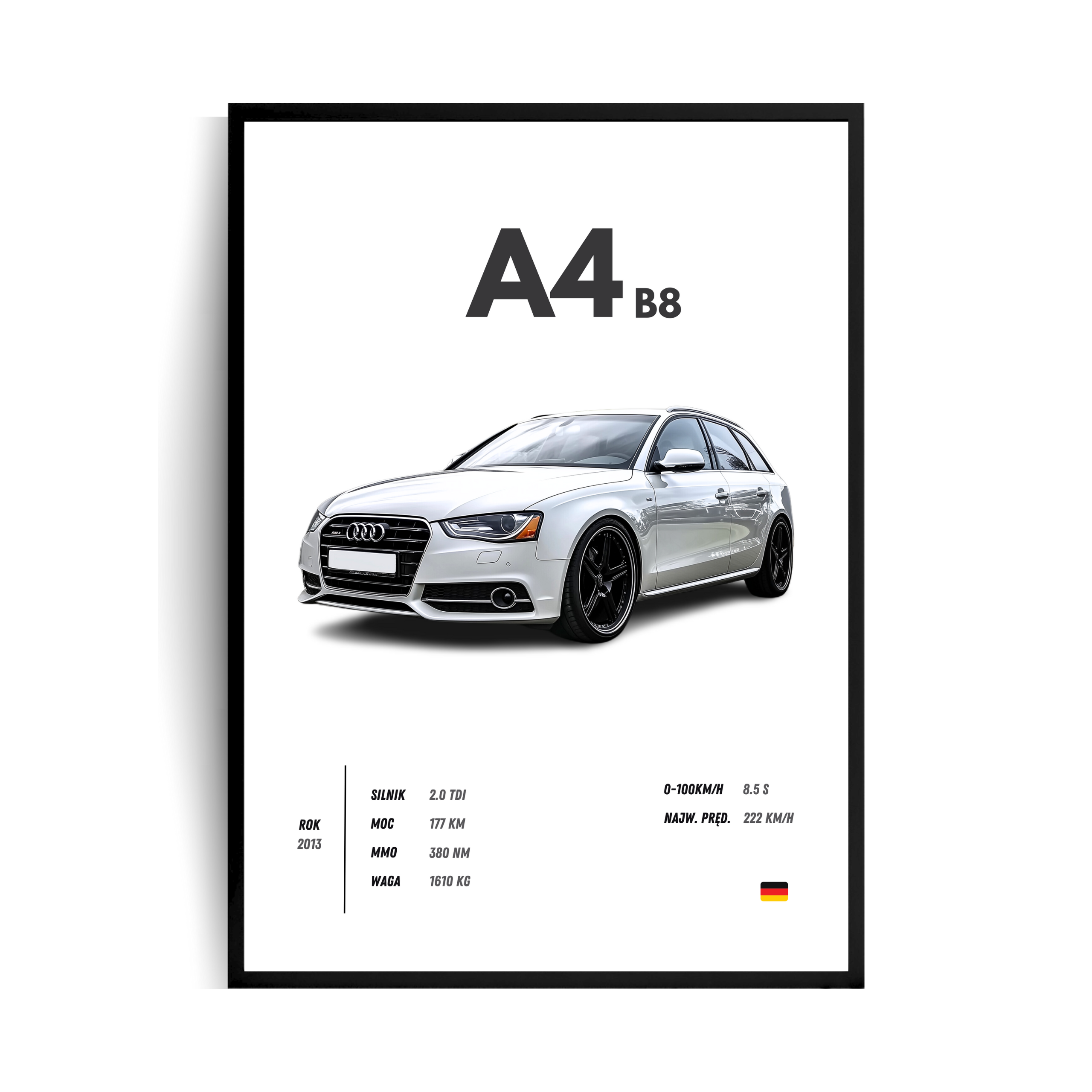 Audi A4 B8 plakat w ramie