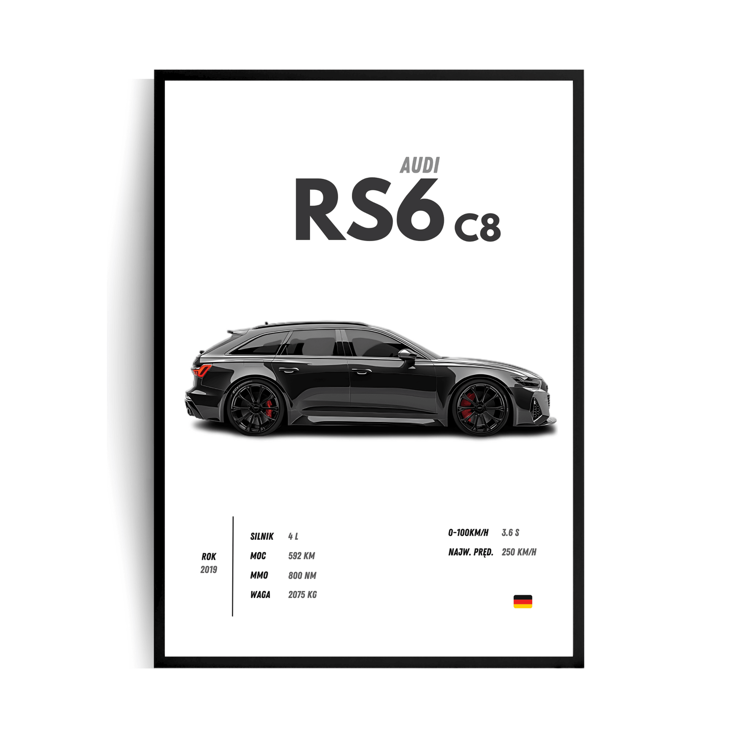 Audi RS6 plakat w ramie