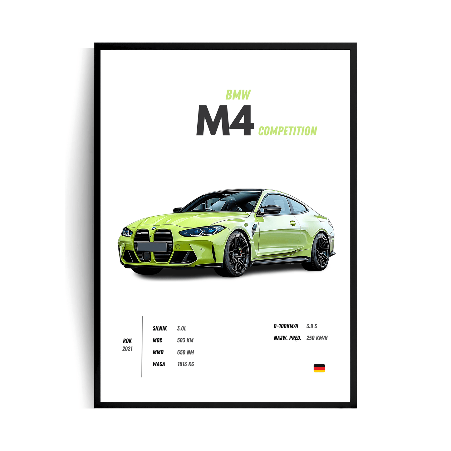 BMW M4 Competition Plakat w ramie