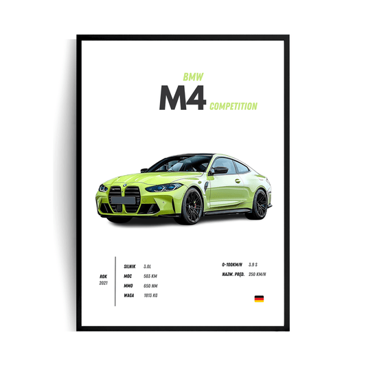 BMW M4 Competition Plakat w ramie