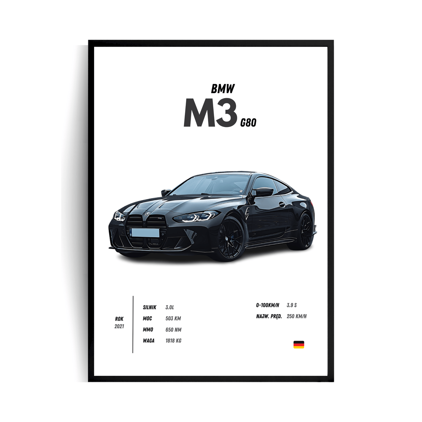 BMW M3 G80 Plakat w ramie