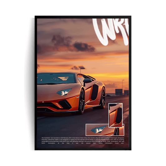 Lamborghini Aventador Plakat w ramie