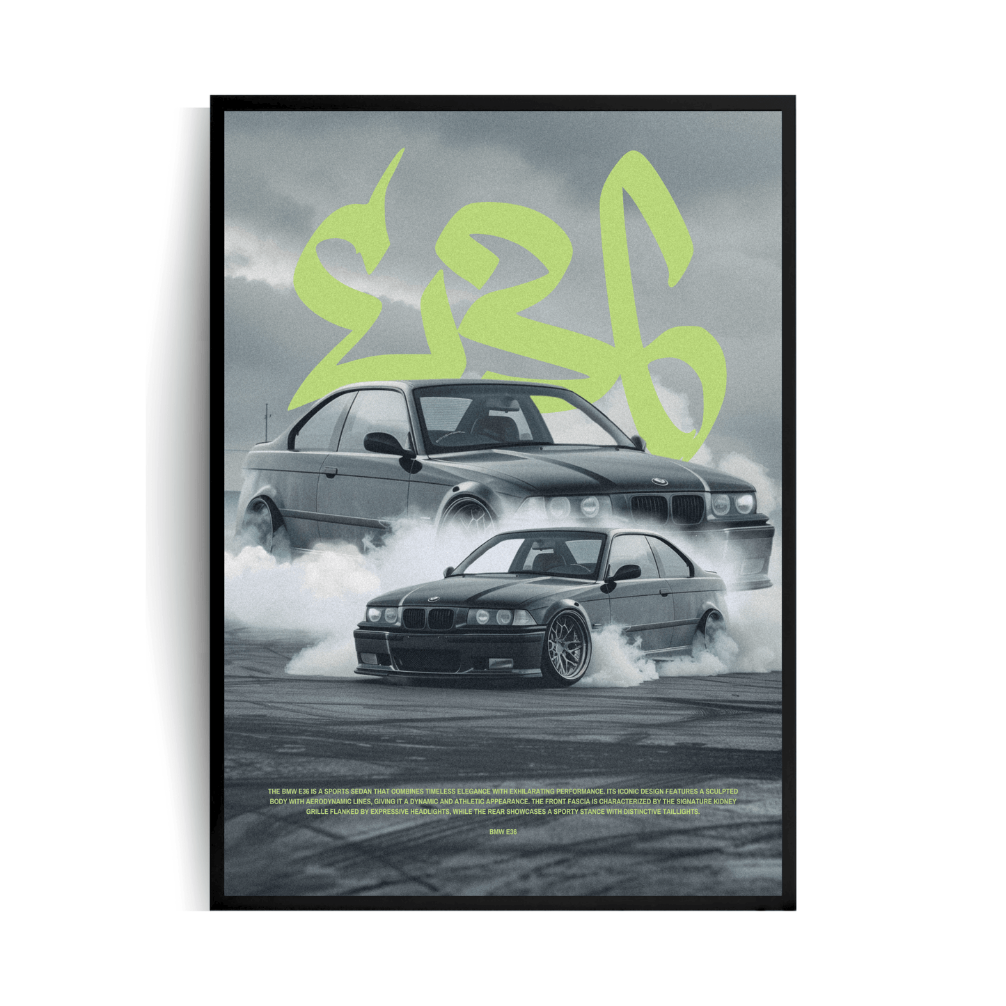 BMW E36 Plakat w ramie