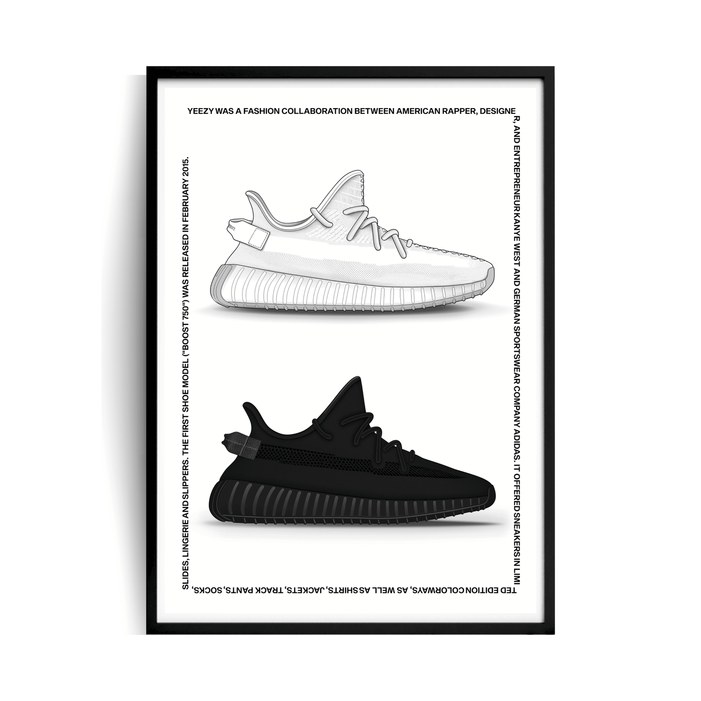 Double Yeezy 350 Plakat w ramie