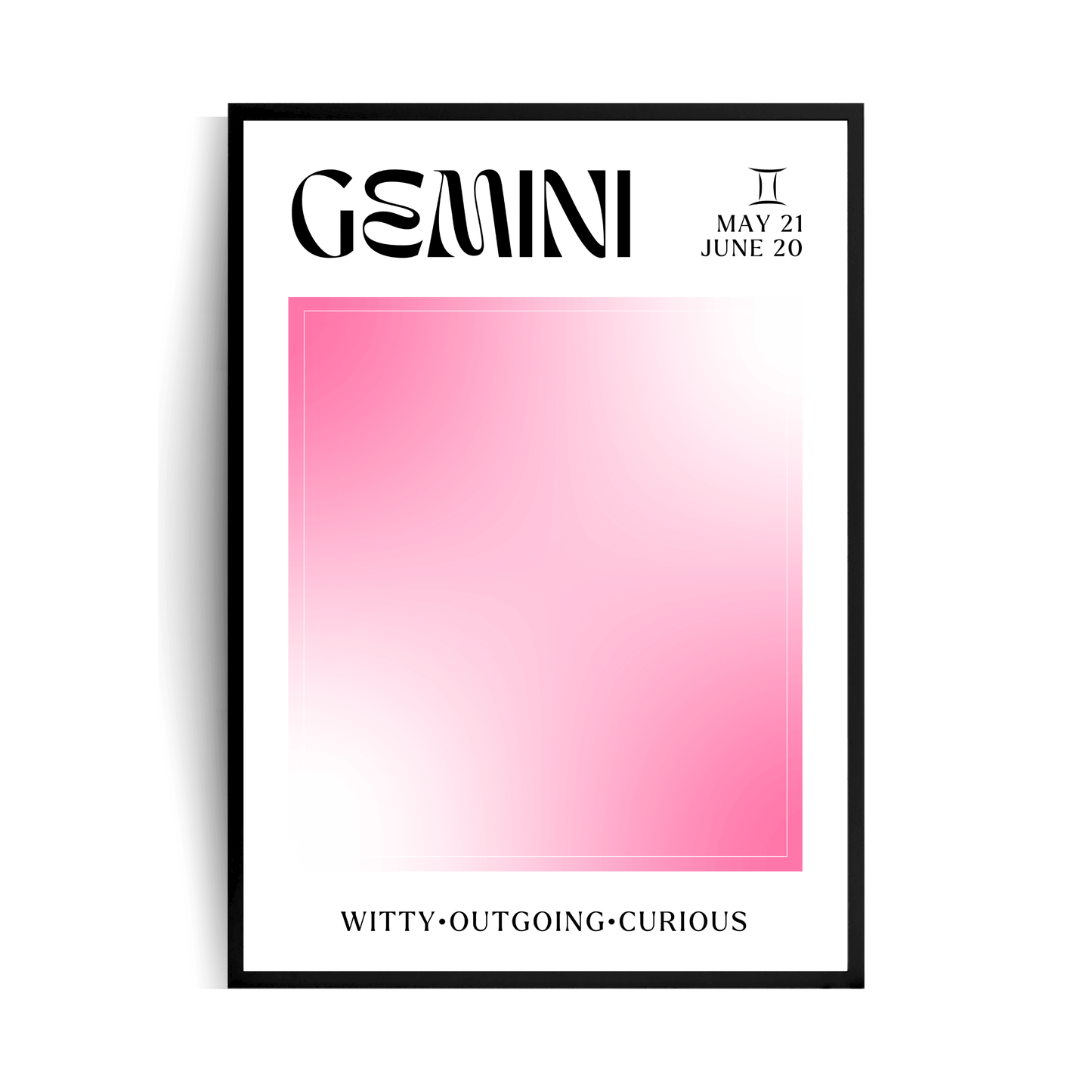 Plakat w ramie z wybranym znakiem zodiaku - wersja Hot Pink