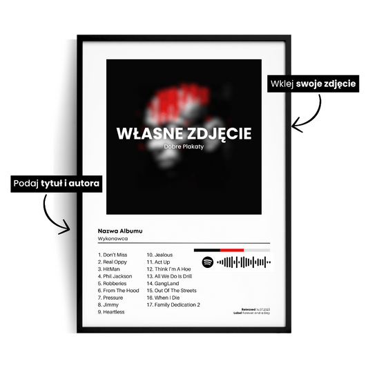 Personalizowany Plakat z albumem w ramie