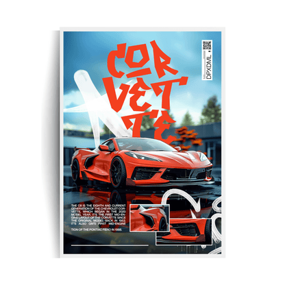 Corvette C8 Plakat w ramie