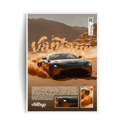 Aston Martin Vantage Plakat w ramie