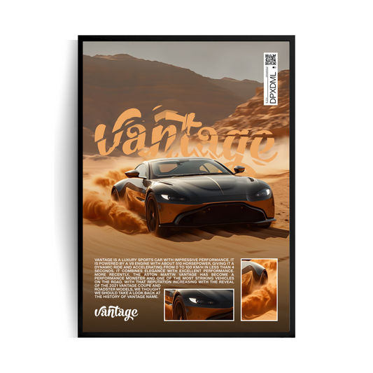 Aston Martin Vantage Plakat w ramie