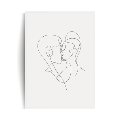 Lined Couple Plakat w ramie