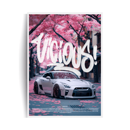 Nissan GT-R Plakat w ramie