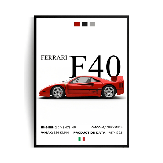 Ferrari F40 | Plakat w ramie