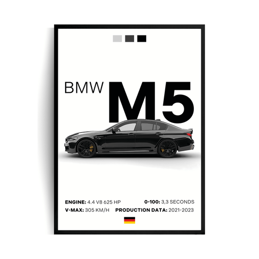 BMW M5 Plakat w ramie