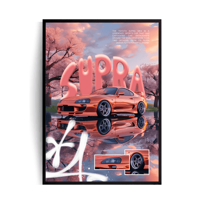 Toyota Supra plakat w ramie