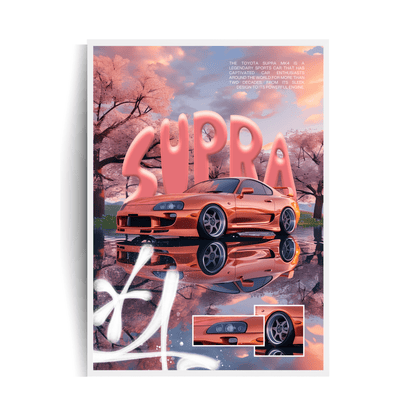 Toyota Supra plakat w ramie