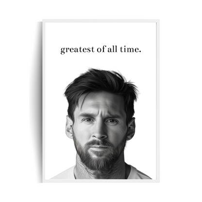 Lionel Messi greatest of all time. plakat w ramie