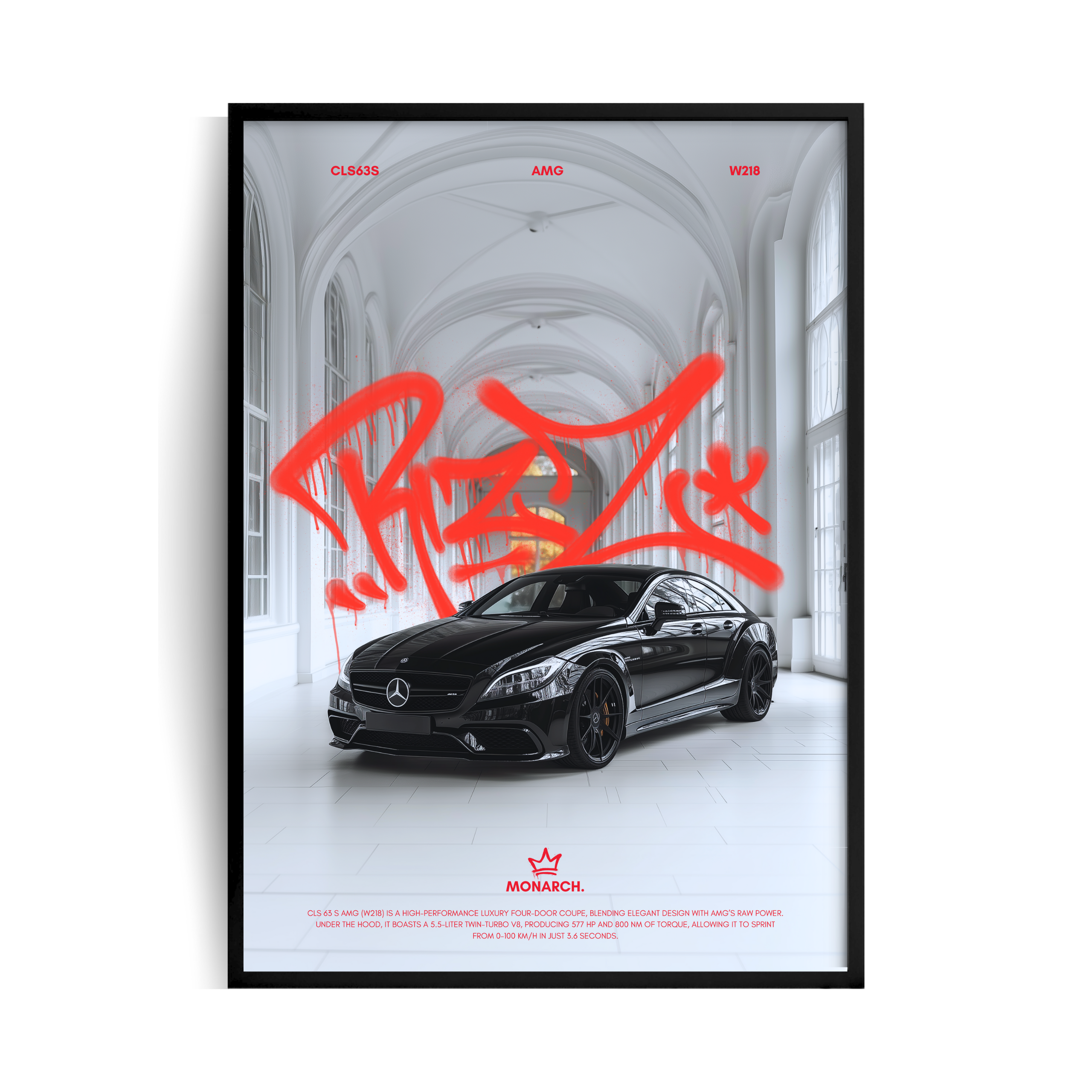 Mercedes CLS63 S AMG plakat w ramie